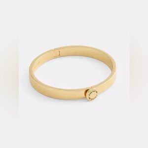 Authentic Coach Rivet HInged Bangle Gold Plated NEW WITHOUT TAG comes w/ DustBag